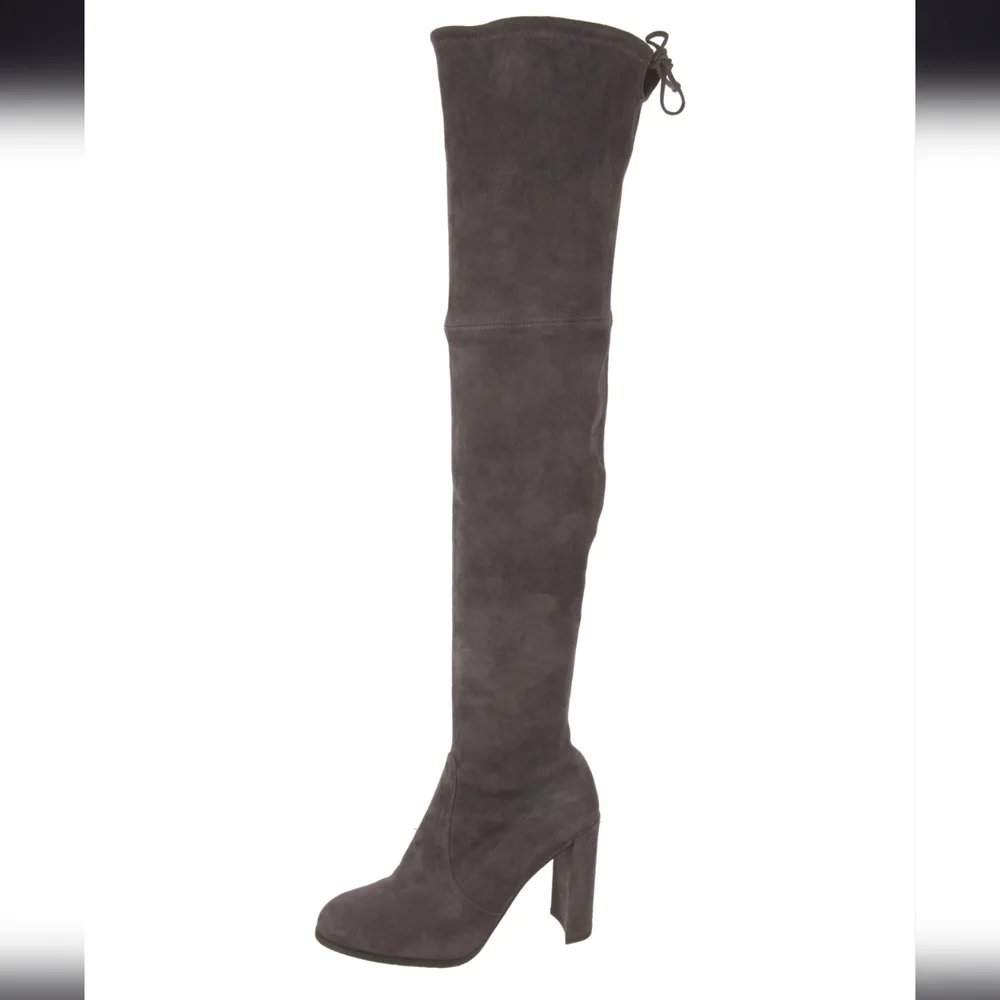 🩶 Stuart Weitzman Hiline otk over the knee italian suede leather boots 8.5M - Picture 1 of 7